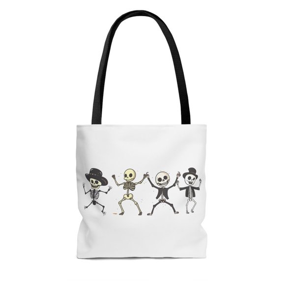 Dancing Skeleton | Halloween Trick or Treat Bag | Halloween Fall Tote Bag - Picture 8 of 10